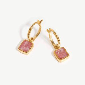 Mini Pyramid Charm Hoop Earrings